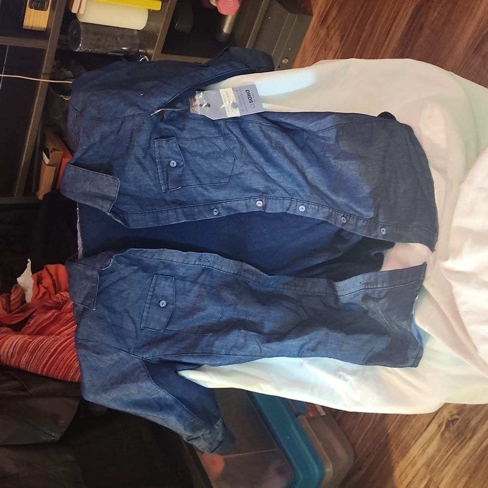Button Down Dark Blue Blouse